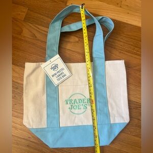 Trader Joe’s pastel Blue mini Canvas Tote Bag #3